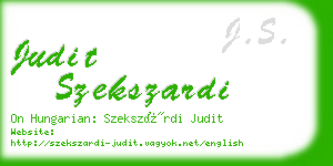 judit szekszardi business card